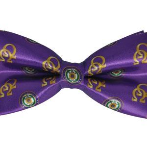Omega Psi Phi RQQ bow tie, Purple RQQ Omega Psi Phi , RQQ Double Hook Omega Psi